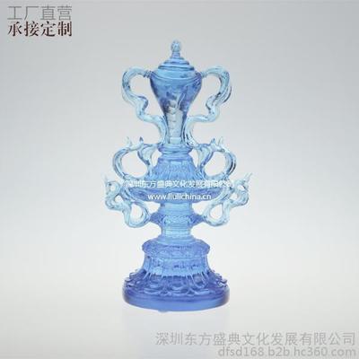 琉璃双鱼摆件 密宗法器与八宝吉祥的完美融合